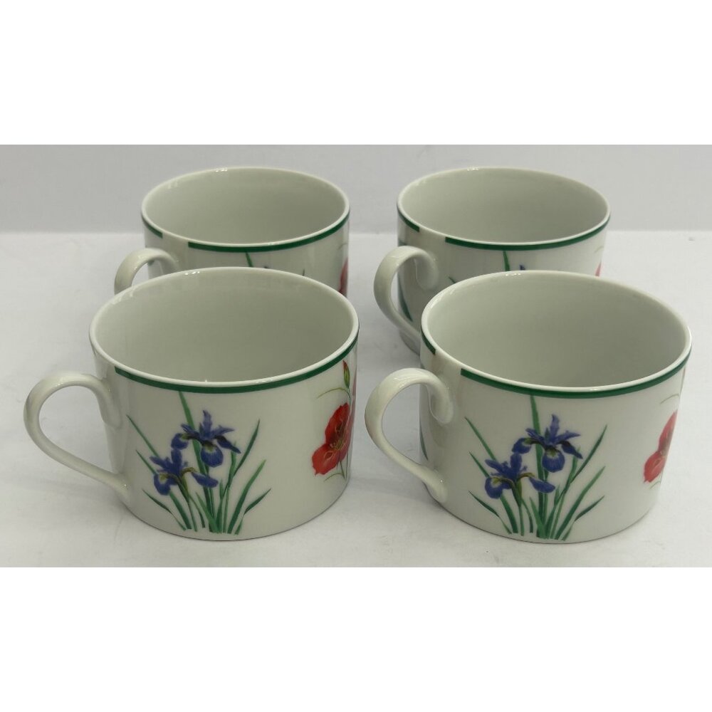 4 National Wildlife Federation Floral Coffee Tea Mugs Orchid Violets Poppy Iris - Picture 2 of 12